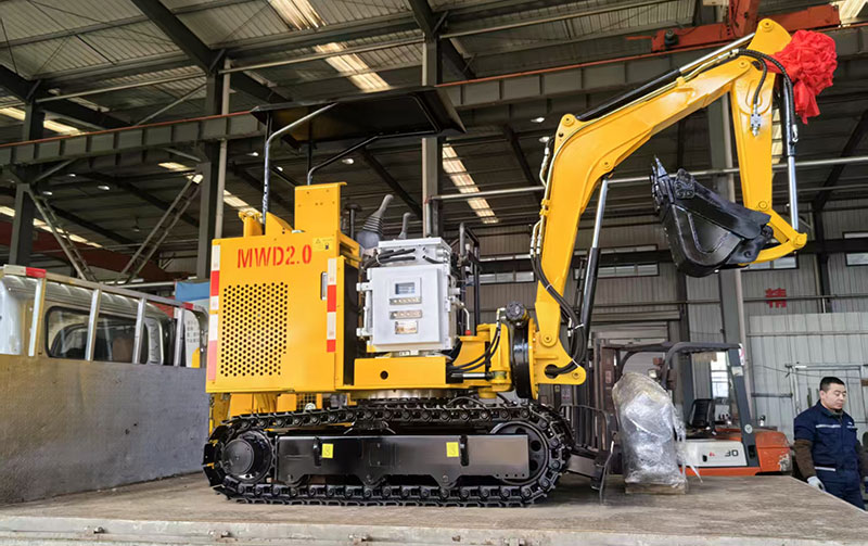 山東礦安機(jī)電有限公司自主研發(fā)MWD2.0小型挖掘機(jī)裝車發(fā)貨